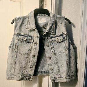 Studded Denim Vest
